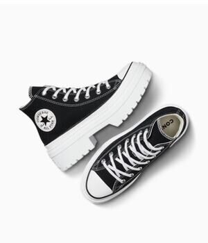 Converse A08258C All Star Heel Platform Womens Sneakers Black White US 7